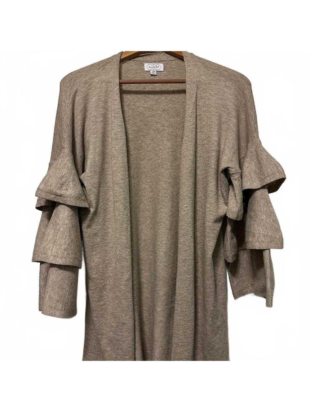 Mud Pie Blake Ruffle oatmeal cardigan